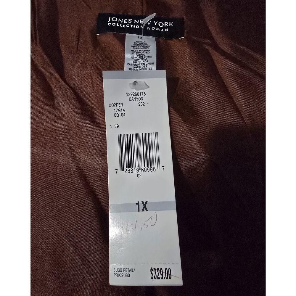 JONES NEW YORK SUEDE JACKET BLAZER LEATHER DRESSY CASUAL Copper Rust Sz 1X - Picture 8 of 10